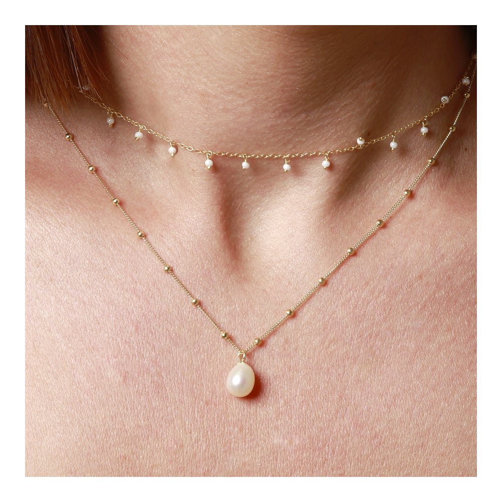 Colar Delicado com Pingente Pérola