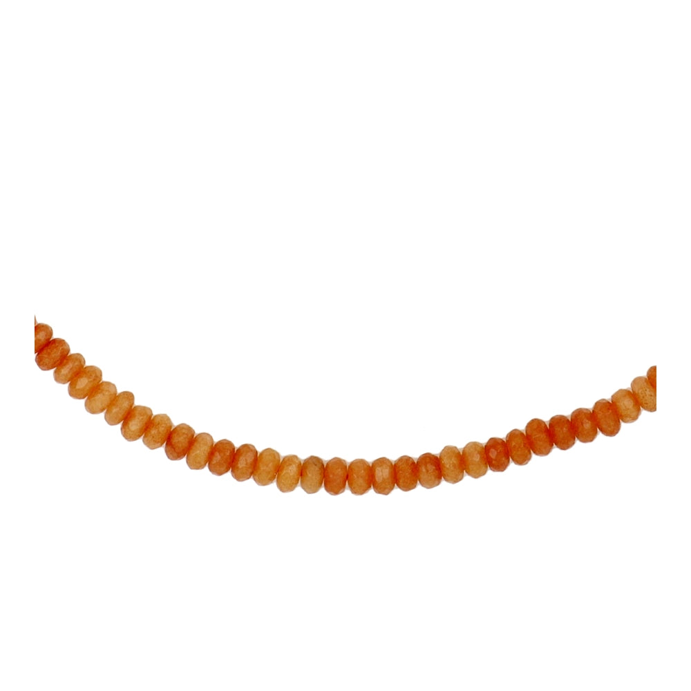 Colar de Quartzo Laranja com Acabamento em Prata de Lei Banhada a Ouro