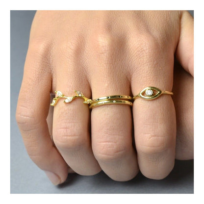 Anel Elegante em Prata com Zircônia Preta