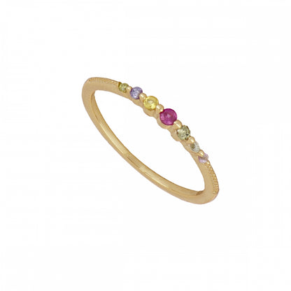 Anel com Zircônias Coloridas