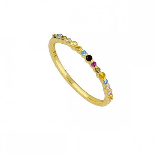 Anel Zircônias Multicoloridas
