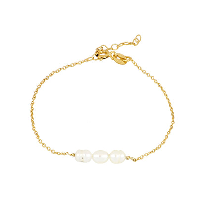 Pulseira Delicada com Pérolas Naturais