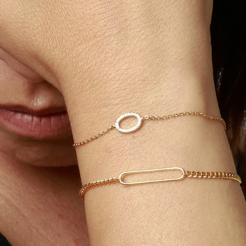 Pulseira Minimalista Detalhe Retangular