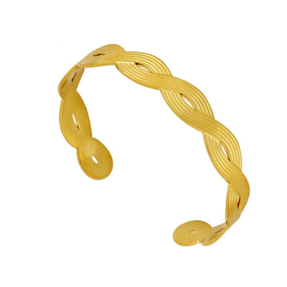 Pulseira Trançada em Aço Dourado